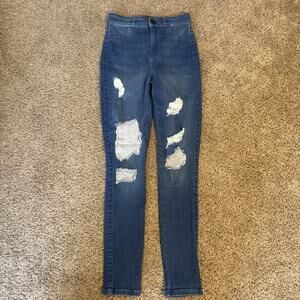FIT‎ JEANS Fitjeans Women’s S Regular V2 Super Ripped High Waisted Azure Bluex